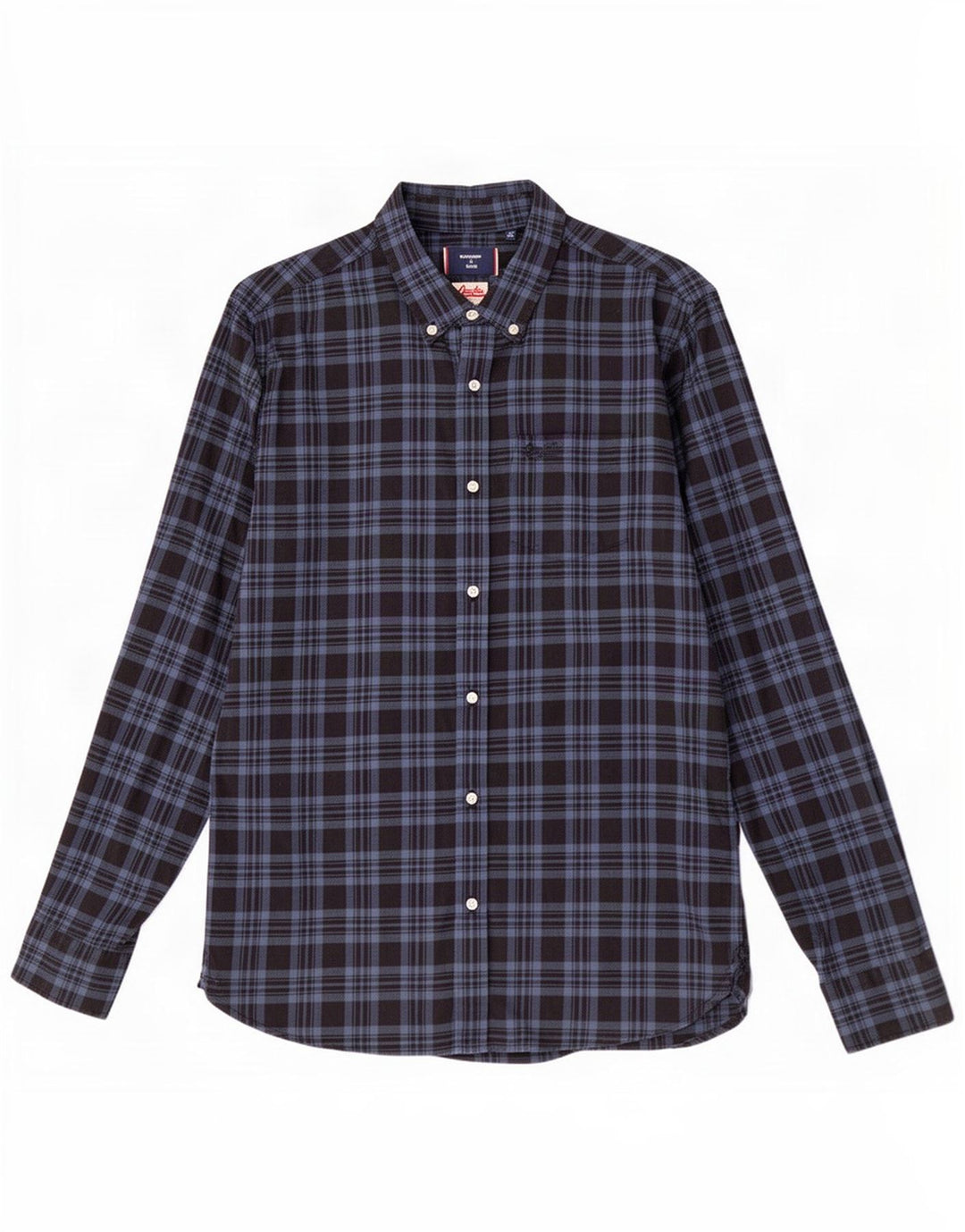 Superdry Flanelskjorte til mænd, medium marineblå ternet bomuld