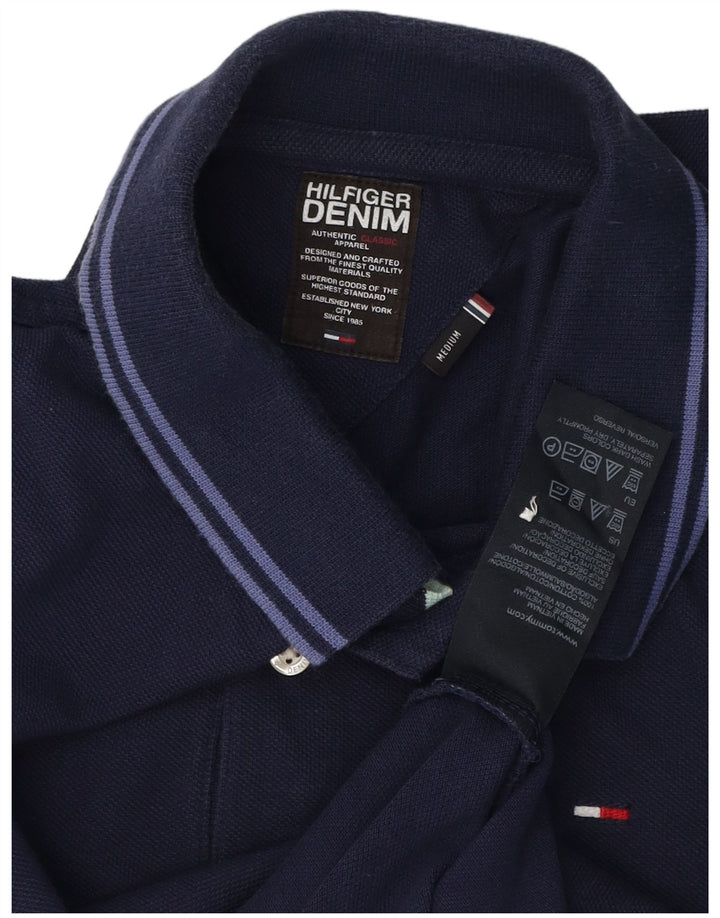 TOMMY HILFIGER Langærmet herre poloshirt Medium marineblå bomuld