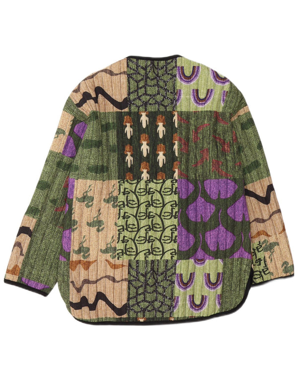 Vintage dame 5-knaps blazerjakke UK 14 Medium Flerfarvet Patchwork