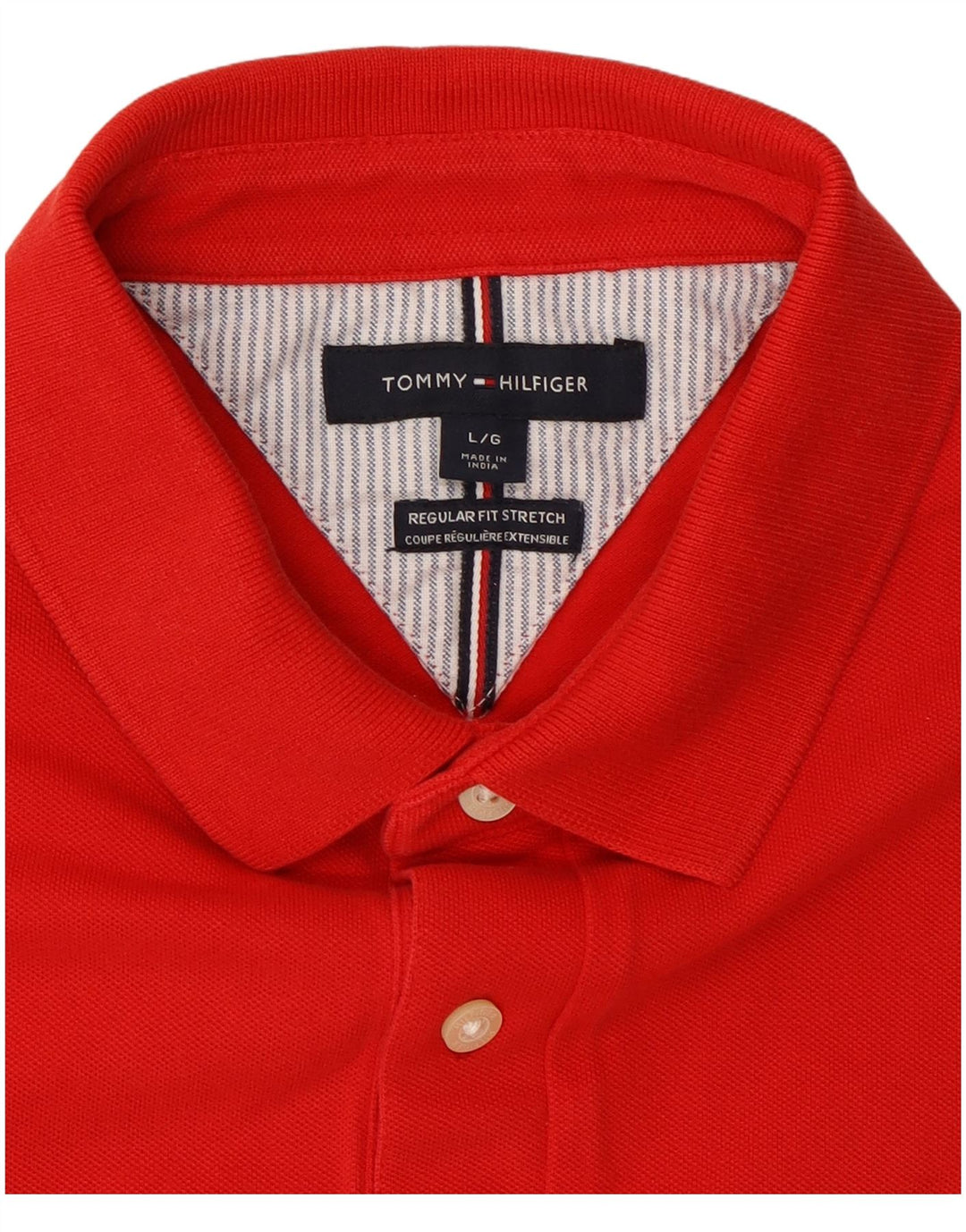 Tommy Hilfiger Herre Regular Fit Polo Shirt Stor Rød Bomuld