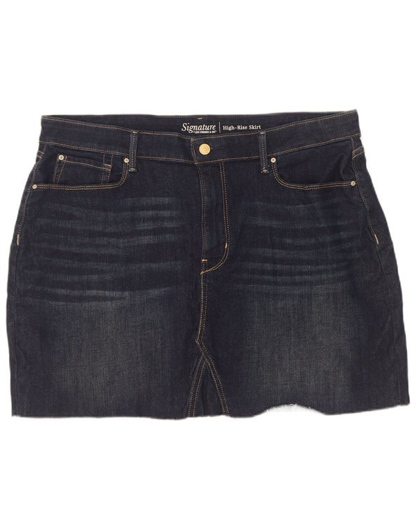 Levi's Womens Signature High Waist Mini-denimnederdel US 18 2XL W34 Navy Blue