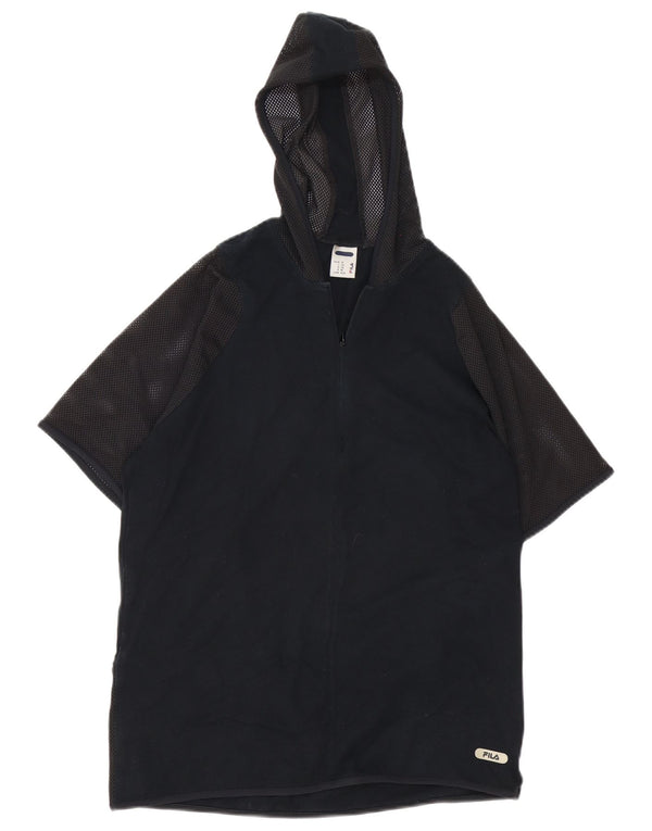 Fila T-shirt med hætte til mænd, medium sort bomuld