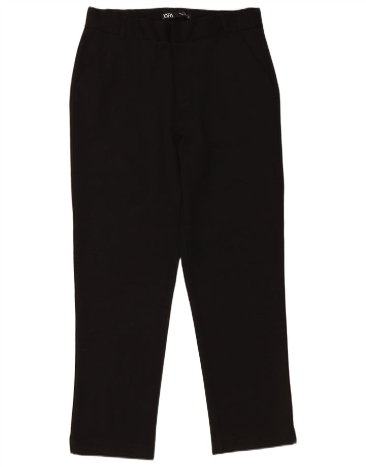 Zara Straight Cropped Bukser Medium W30 L25 Sort Polyester