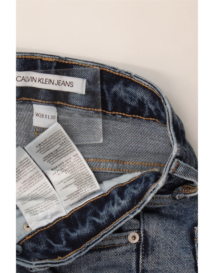 CALVIN KLEIN Dame Skinny Jeans W28 L30 Blå Bomuld