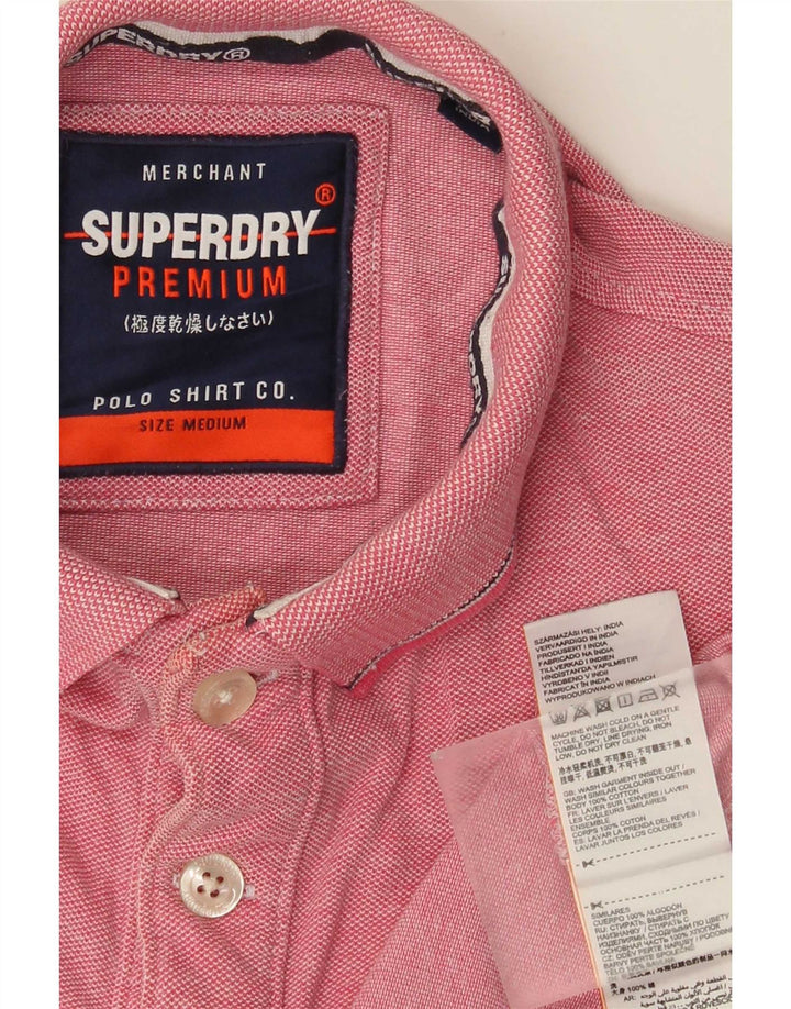 Superdry Poloshirt til mænd Medium Pink Flecked Bomuld