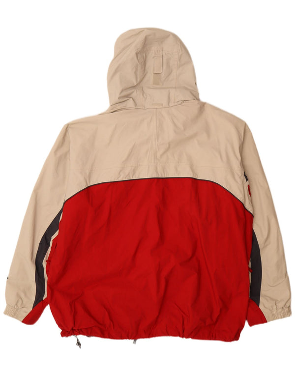 Columbia Mens Interchange Hooded Rain Jacket UK 44 2XL Red Colourblock