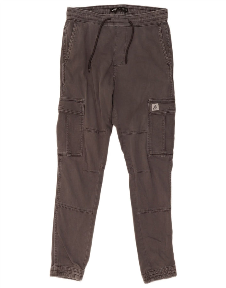 Zara Herre Cargo Joggers Cargo Bukser Small W30 L29 Grå Bomuld