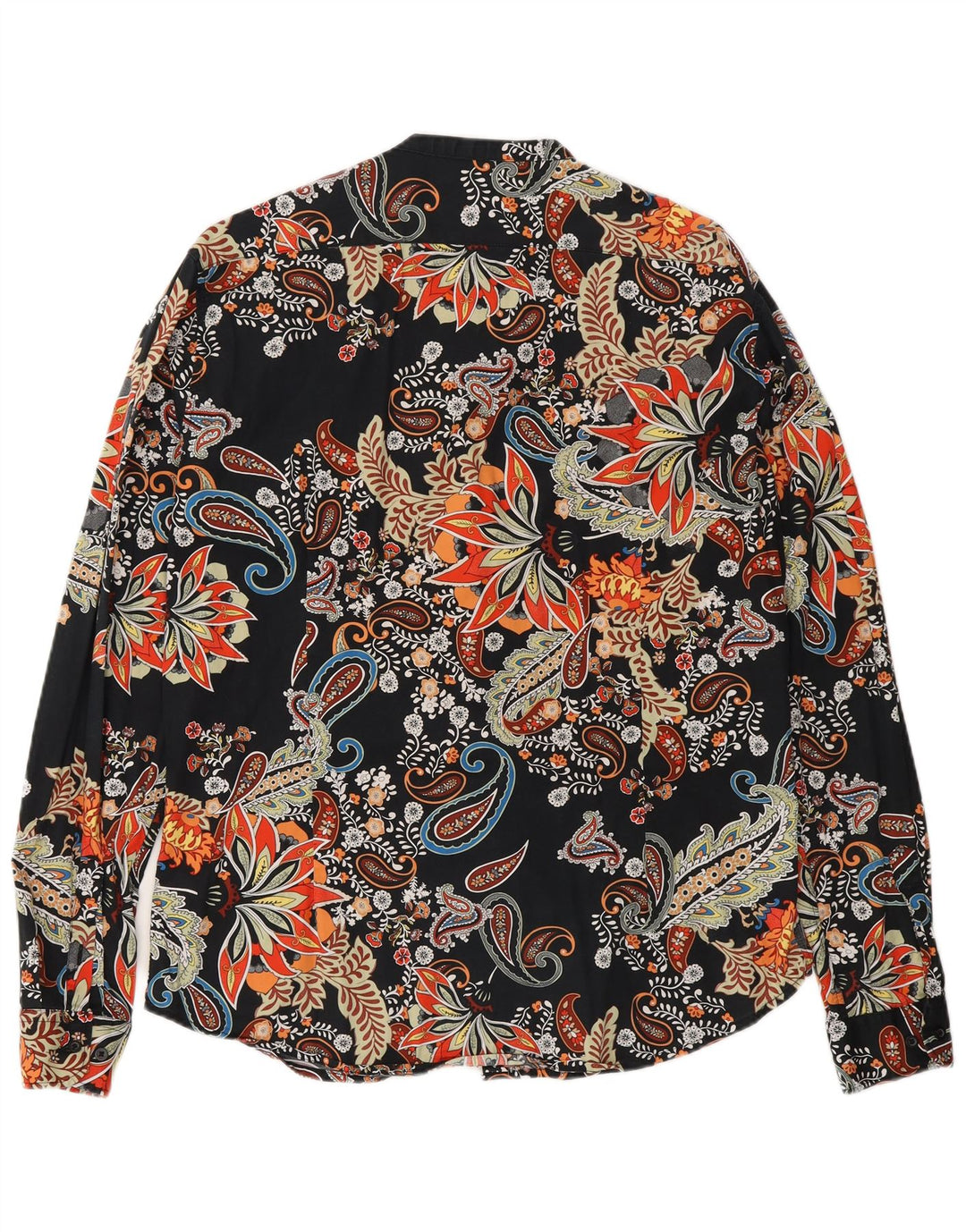 Vintage herreskjorte stor sort Paisley bomuld