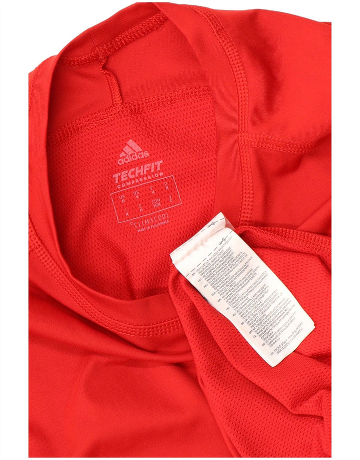 ADIDAS Dame Climacool Top Langærmet UK 12 Medium Rød Polyester