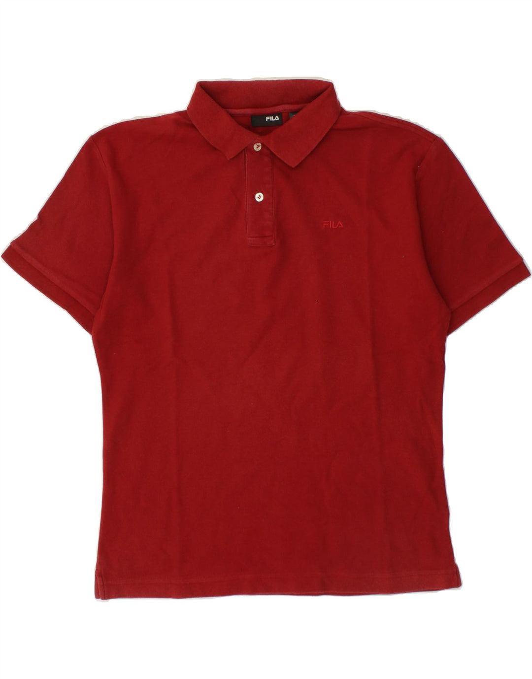 FILA Mens Polo Shirt Medium Burgundy Vintage Fila and Second-Hand Fila from Messina Hembry 