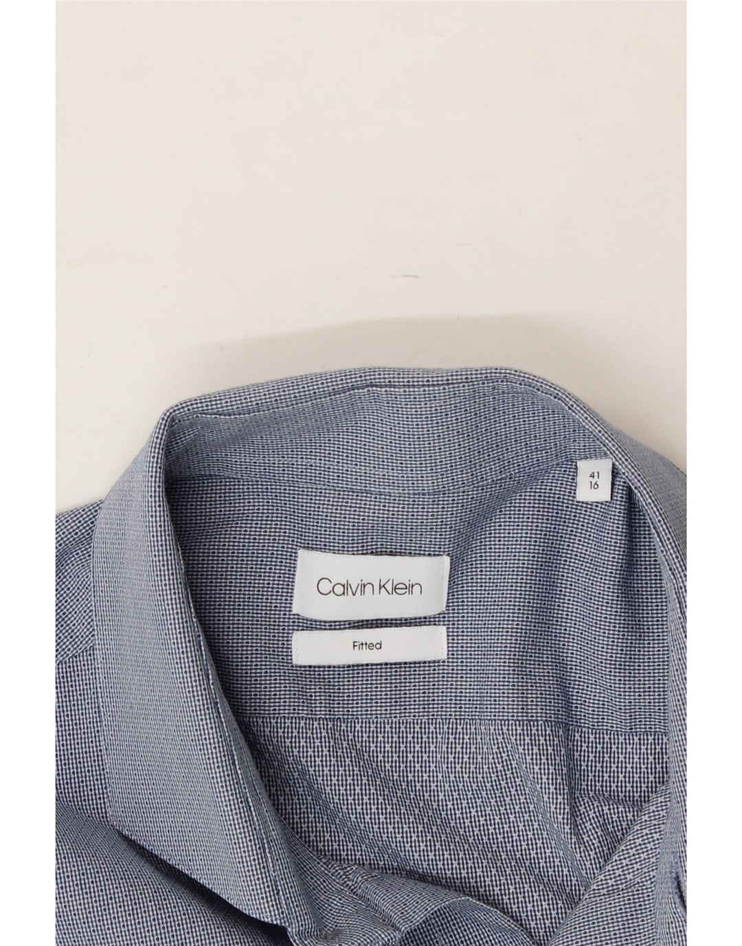 CALVIN KLEIN Mens Abstract Pattern Shirt Size 16 41 Large Blue Cotton Vintage Calvin Klein and Second-Hand Calvin Klein from Messina Hembry 