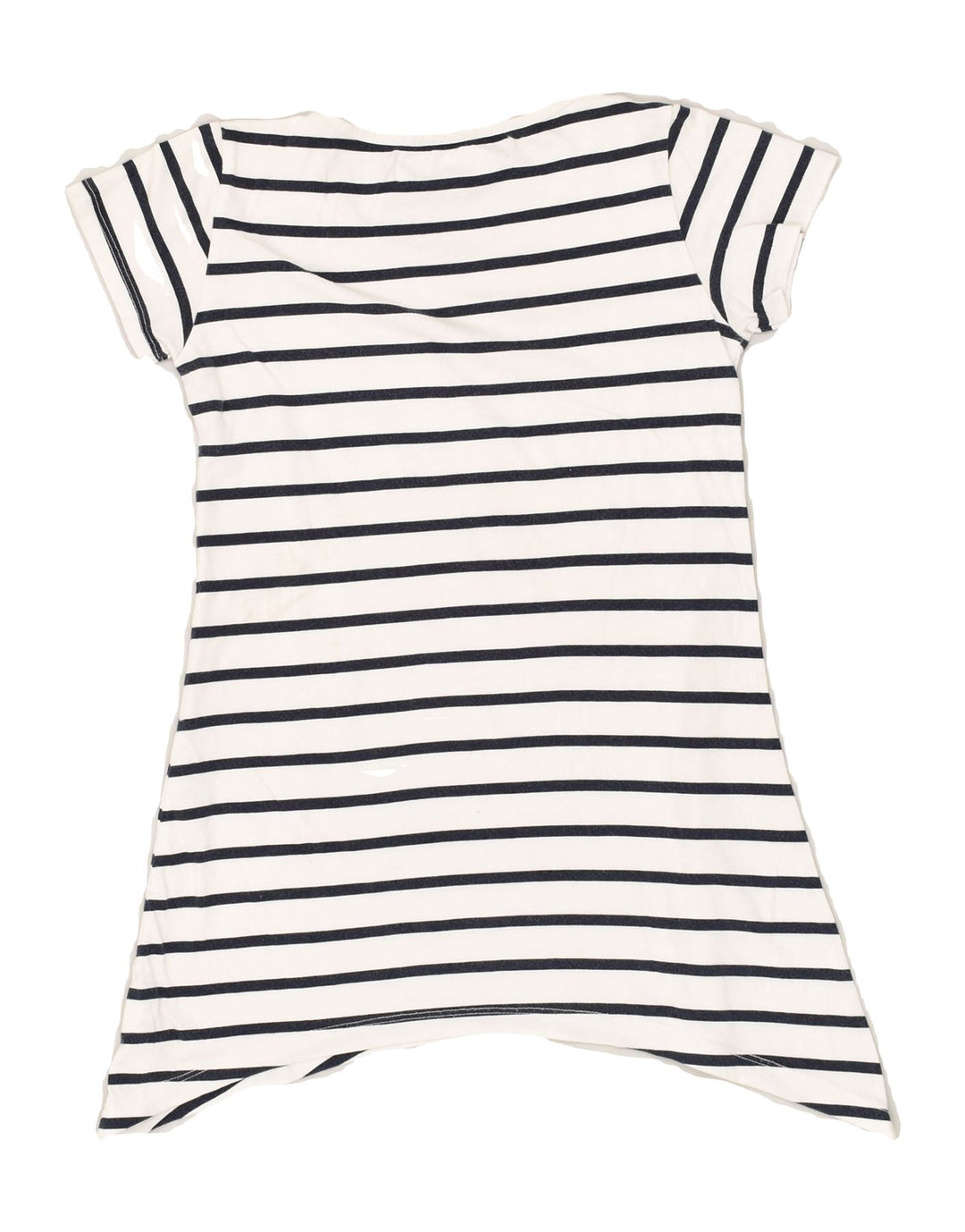 DESIGUAL Girls Graphic Tunic Top 6-7 Years White Striped Nautical | Vintage Desigual | Thrift | Second-Hand Desigual | Used Clothing | Messina Hembry 
