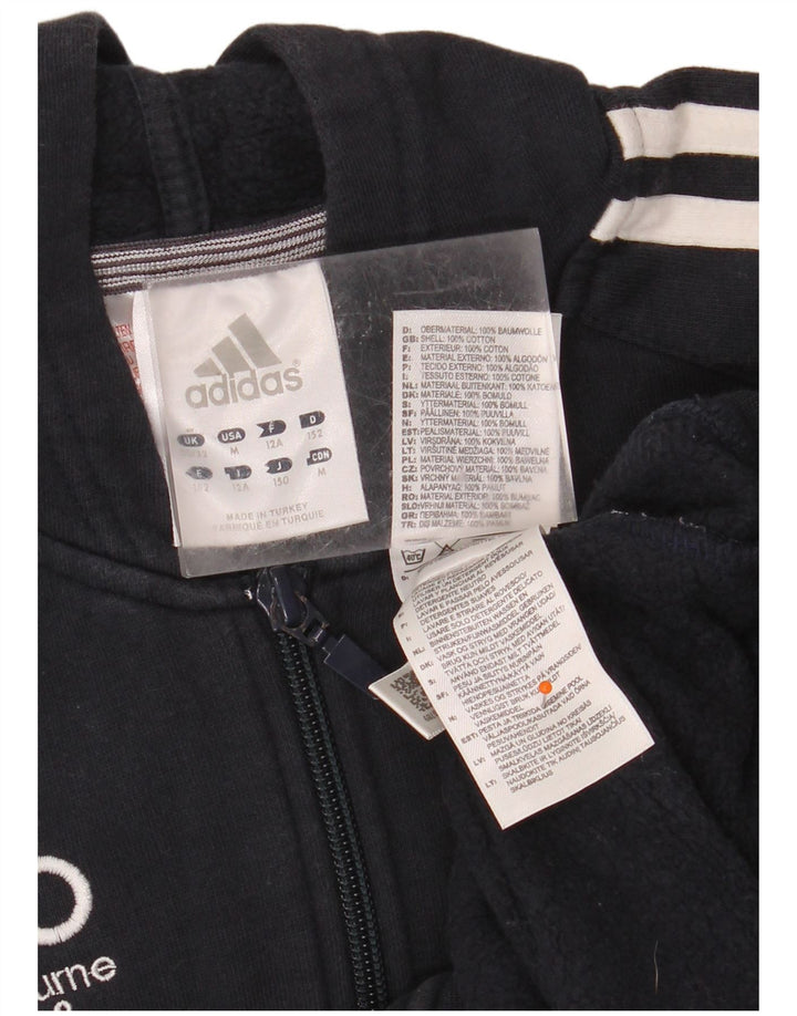 ADIDAS hættetrøje med lynlås til drenge 11-12 år marineblå bomuld