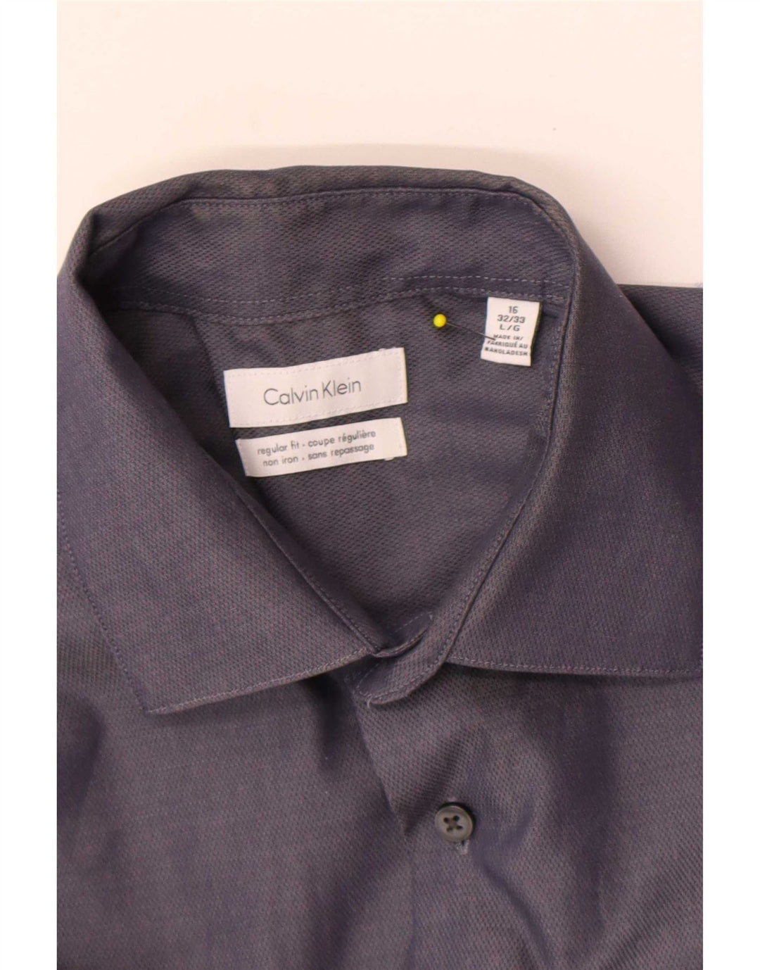 Calvin Klein Herre Regular Fit skjorte str. 16 Large Grå