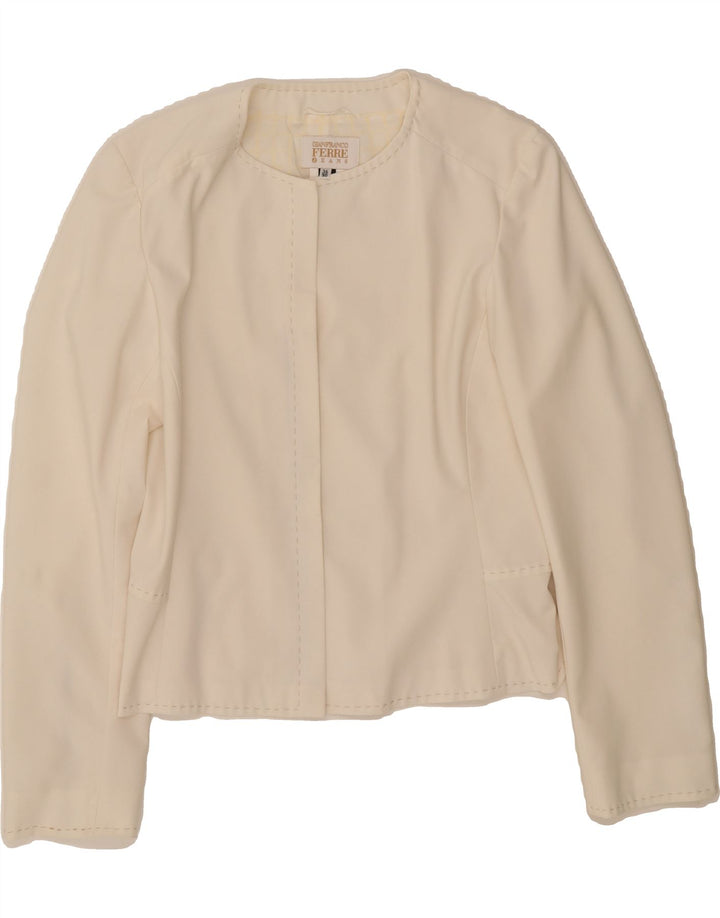 GIANFRANCO FERRE Womens Loose Fit Blazer Jacket EU 36 Small Off White Vintage Gianfranco Ferre and Second-Hand Gianfranco Ferre from Messina Hembry 