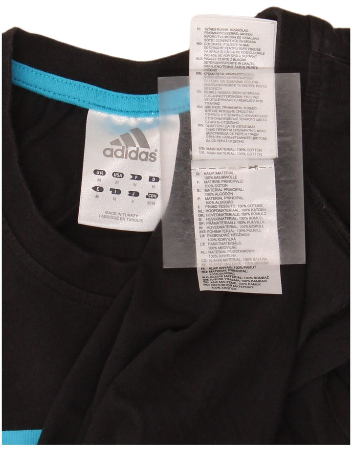 Adidas Herre grafisk T-shirt Top Medium Sort Bomuld