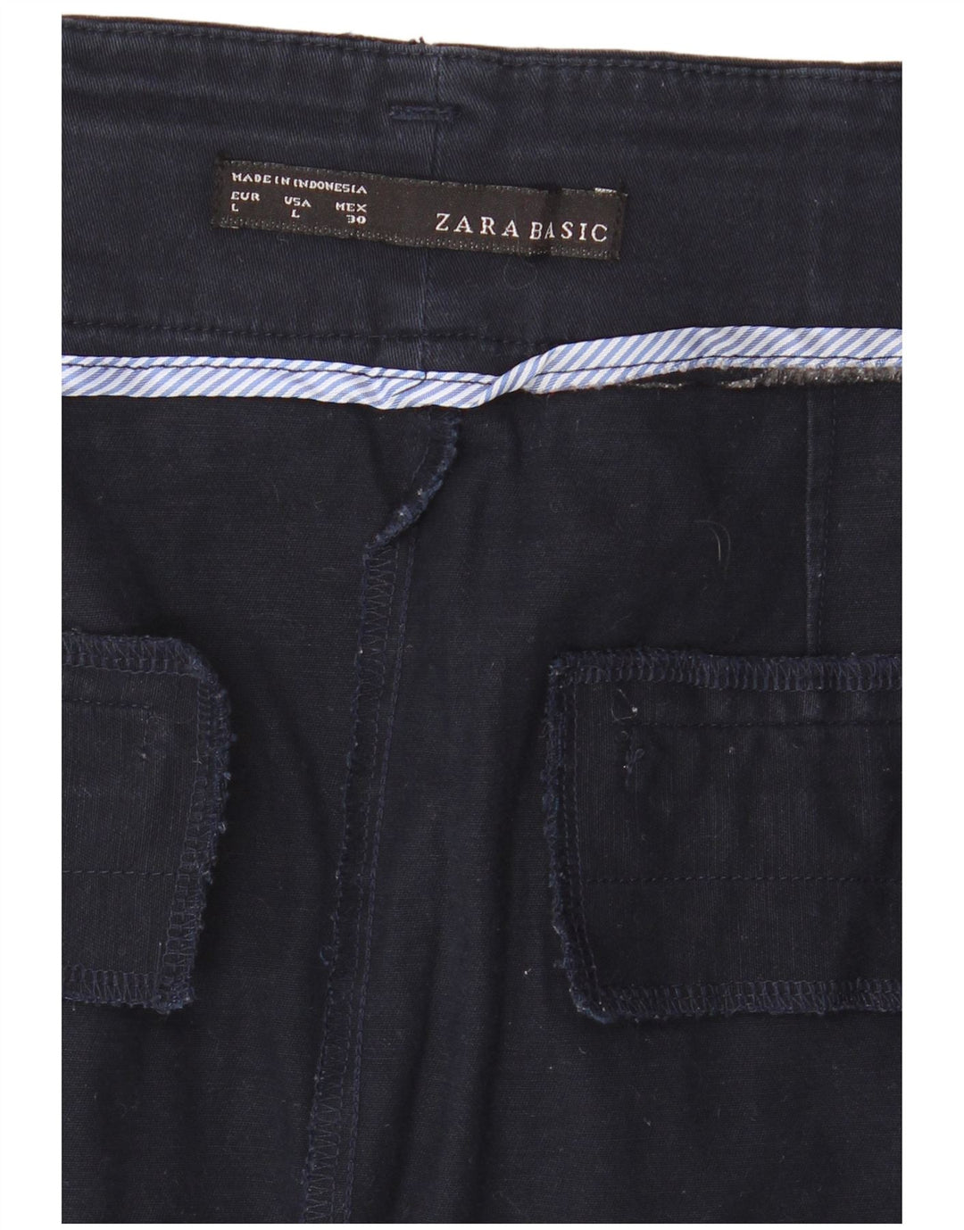 Zara Pencil Skirt Large W30 Navy Blue