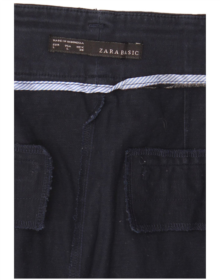 Zara Pencil Skirt Large W30 Navy Blue