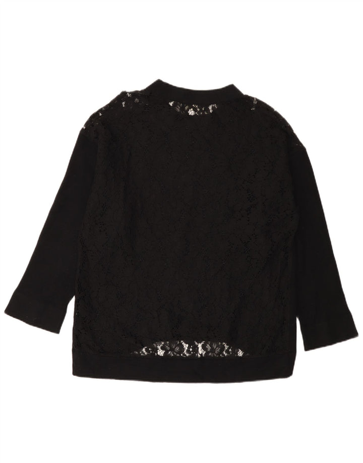Zara Dame Langærmet Oversized Bluse Top UK 10 Small Black