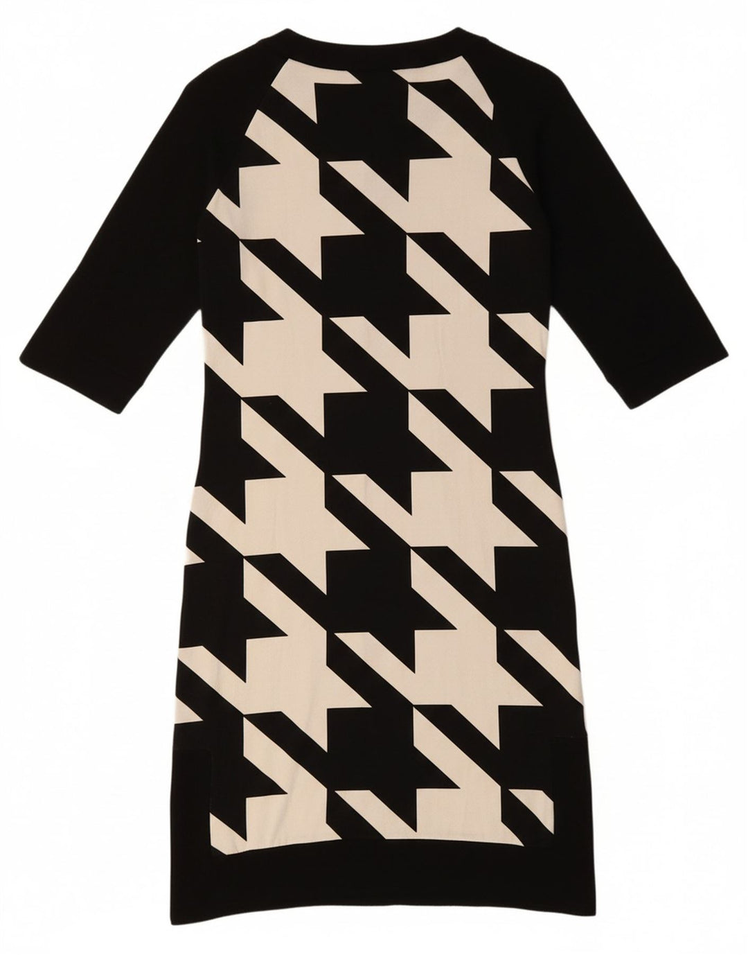 DESIGUAL Womens 3/4 Sleeve Shift Dress UK 10 Small Black Geometric