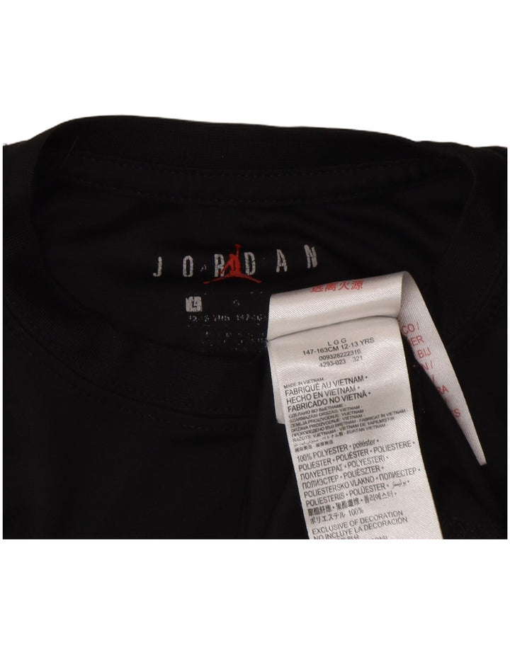 Jordan Boys Dri Fit Grafisk T-Shirt Top 12-13 År Stor Sort Polyester
