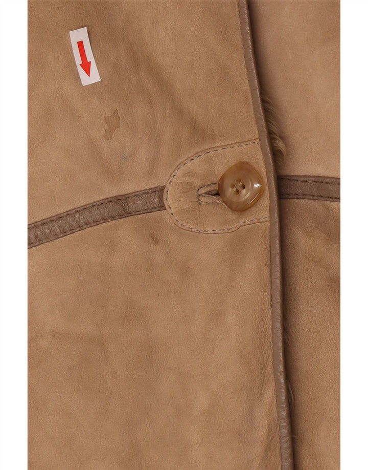 Vintage Dame Shearling Coat UK 14 Medium Brown Shearling