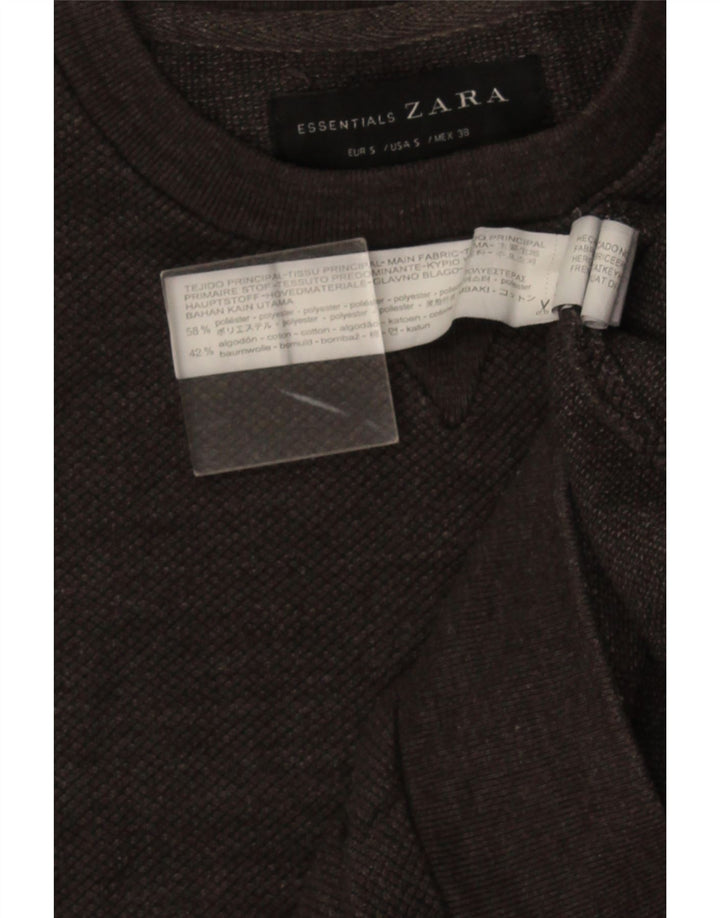 ZARA Sweatshirt til mænd, lille grå bomuld