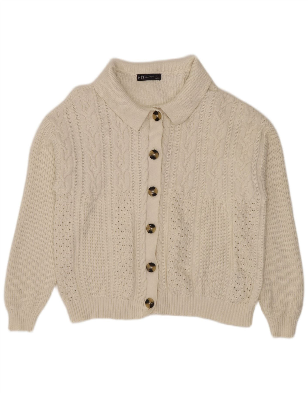 Marks & Spencer Dame Cardigan Sweater UK 16 Large White Viscose