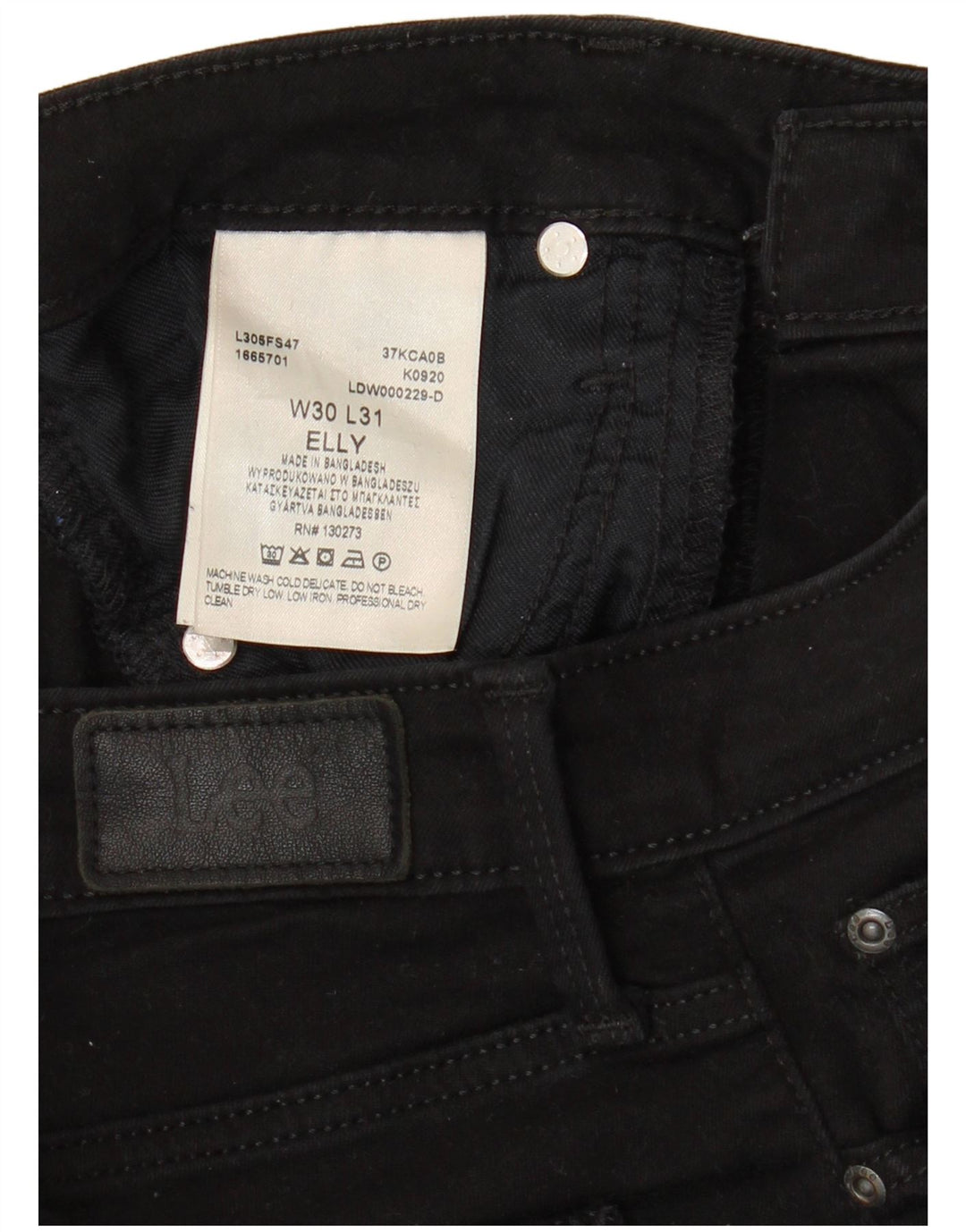 LEE Dame Elly Slim Jeans W30 L28 Sort Bomuld