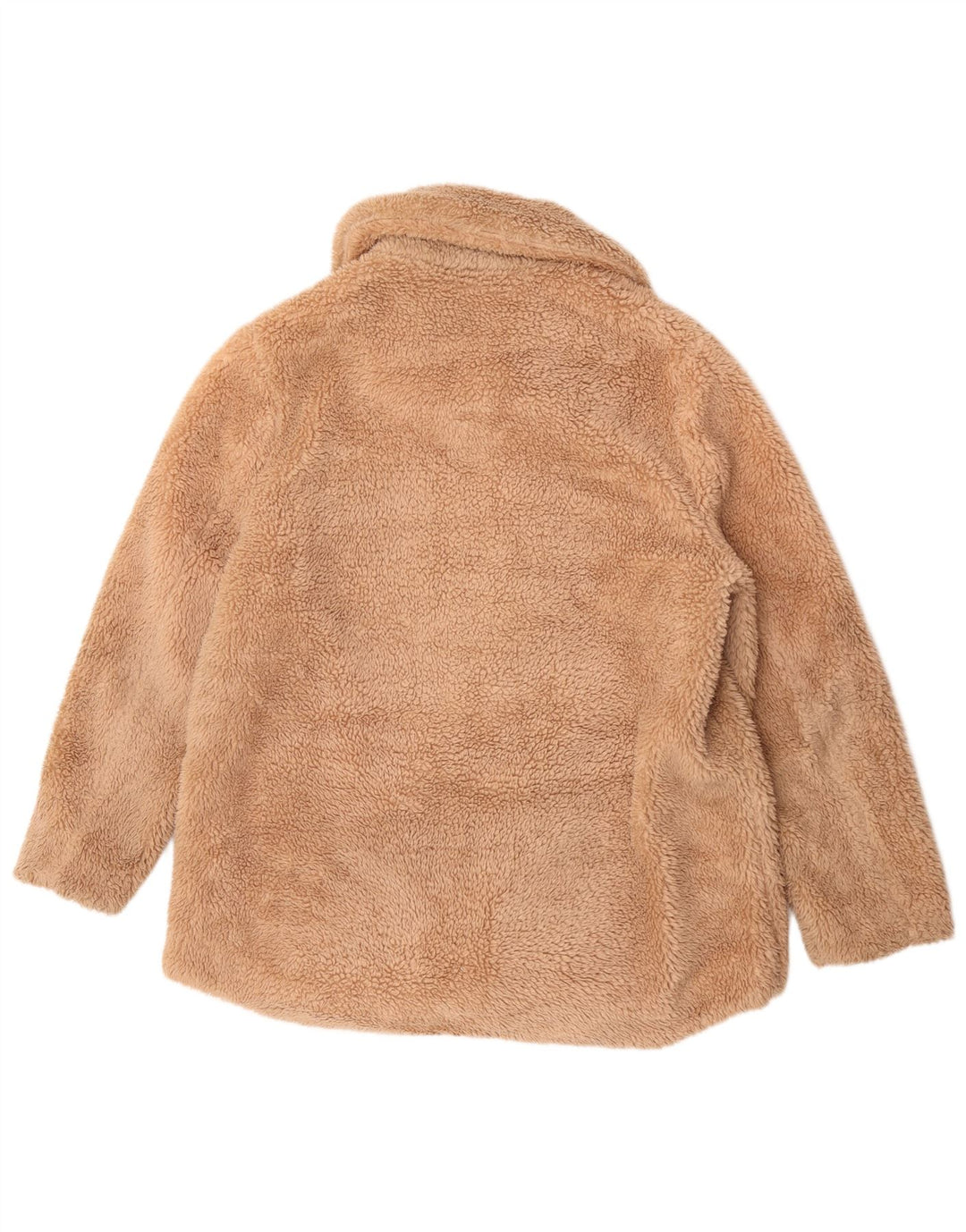 Marks & Spencer Dame Teddy Bear Fleecejakke UK 14 Stor Beige Polyester