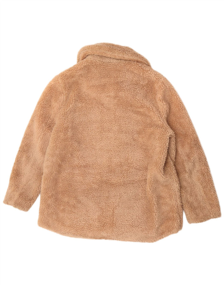 Marks & Spencer Dame Teddy Bear Fleecejakke UK 14 Stor Beige Polyester