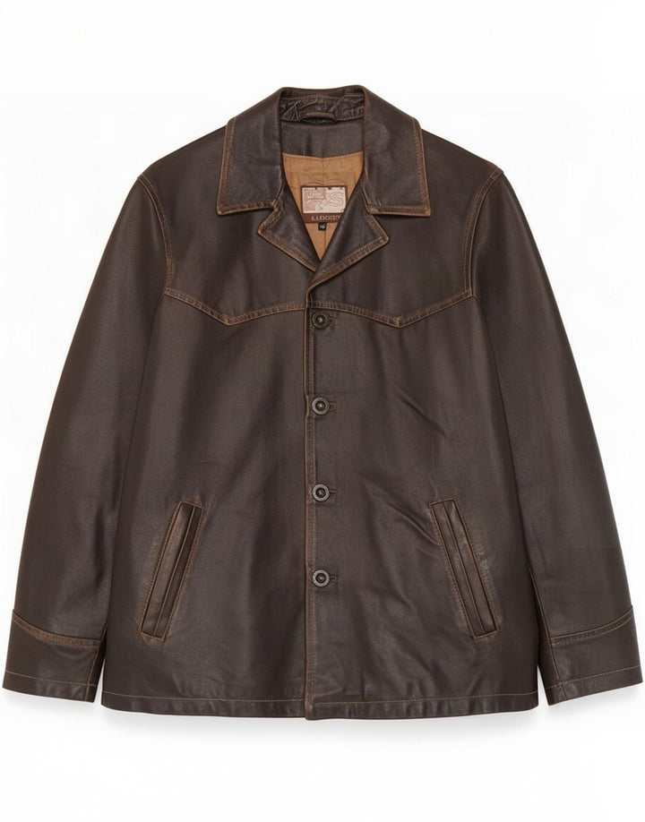 J.J.Scott Herre Læderjakke IT 48 Medium Brun