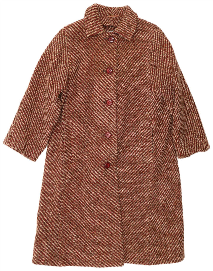 AQUASCUTUM Dameoverfrakke UK 12 Medium Rød Flecked New Wool Classic