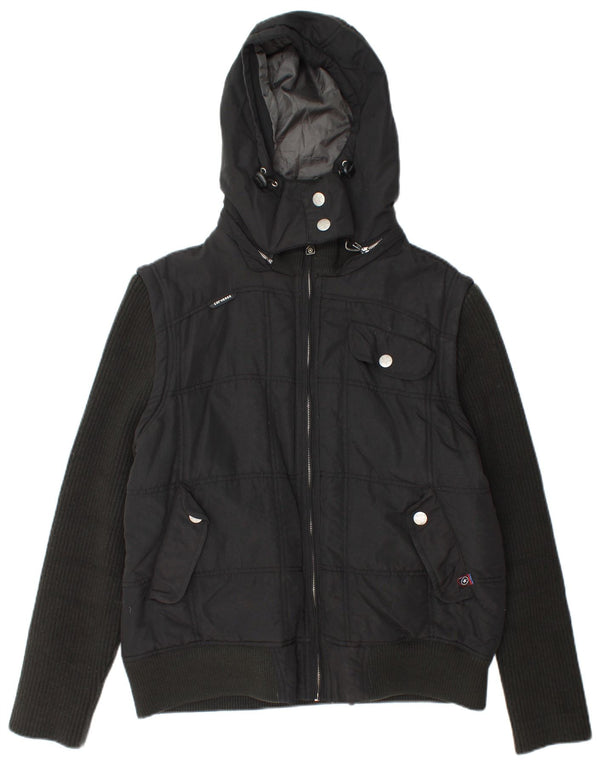 Converse Herre hættepolstret jakke UK 40 Stor sort nylon