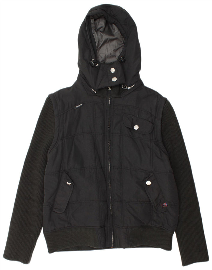 Converse Herre hættepolstret jakke UK 40 Stor sort nylon