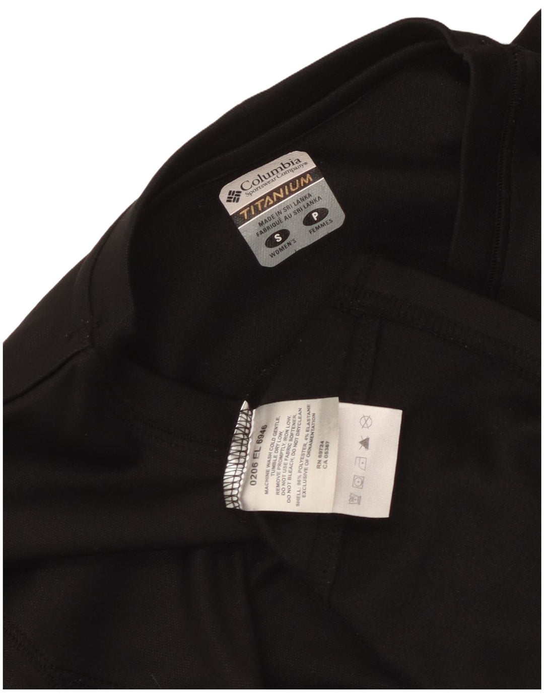 Columbia Dame Titanium Grafisk Top Langærmet UK 10 Lille Sort