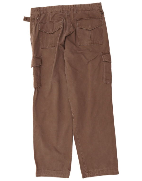 Vintage Herre Straight Cargo Bukser IT 52 XL W36 L32 Beige