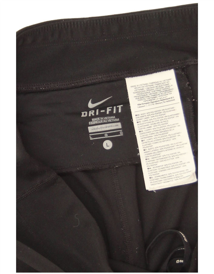 Nike Dame Dri Fit Leggings UK 16 Large Black Polyester
