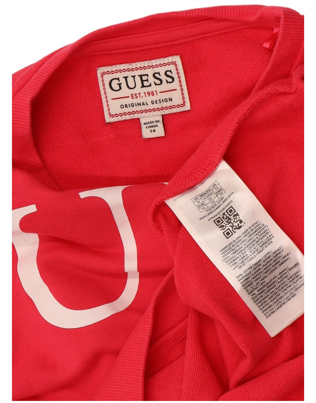 GUESS Piger Crop Grafisk Sweatshirt Jumper 13-14 år Pink Bomuld