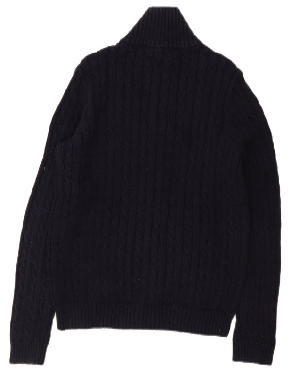 Ralph Lauren Dame Cardigan Sweater med fuld lynlås UK 10 Lille marineblå bomuld