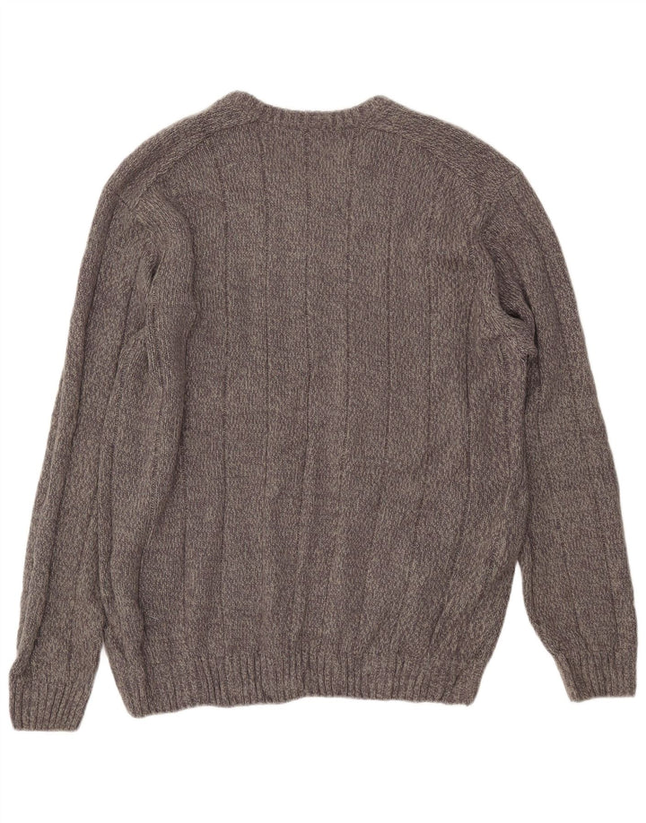 JAMES PRINGLE Herre V-hals sweater 2XL Grå Flecked Acryl