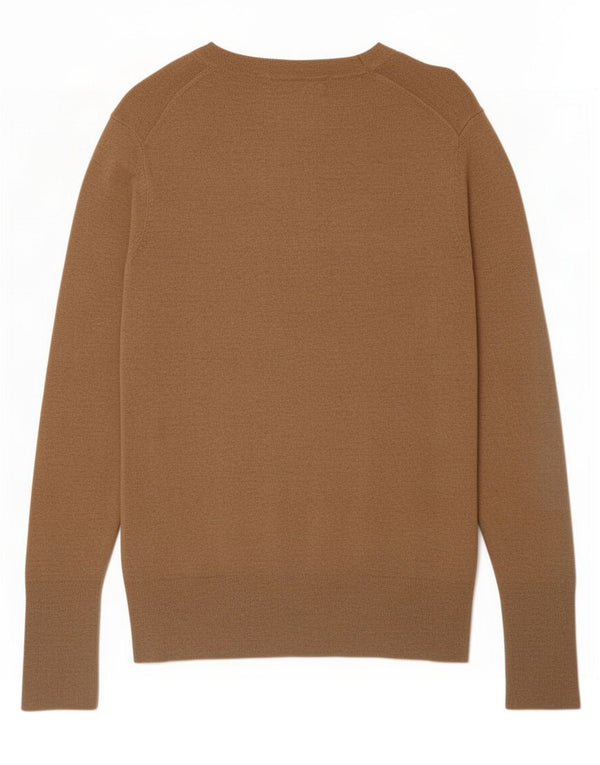Zara Dame Boat Neck Jumper Sweater UK 14 Large Beige Viscose