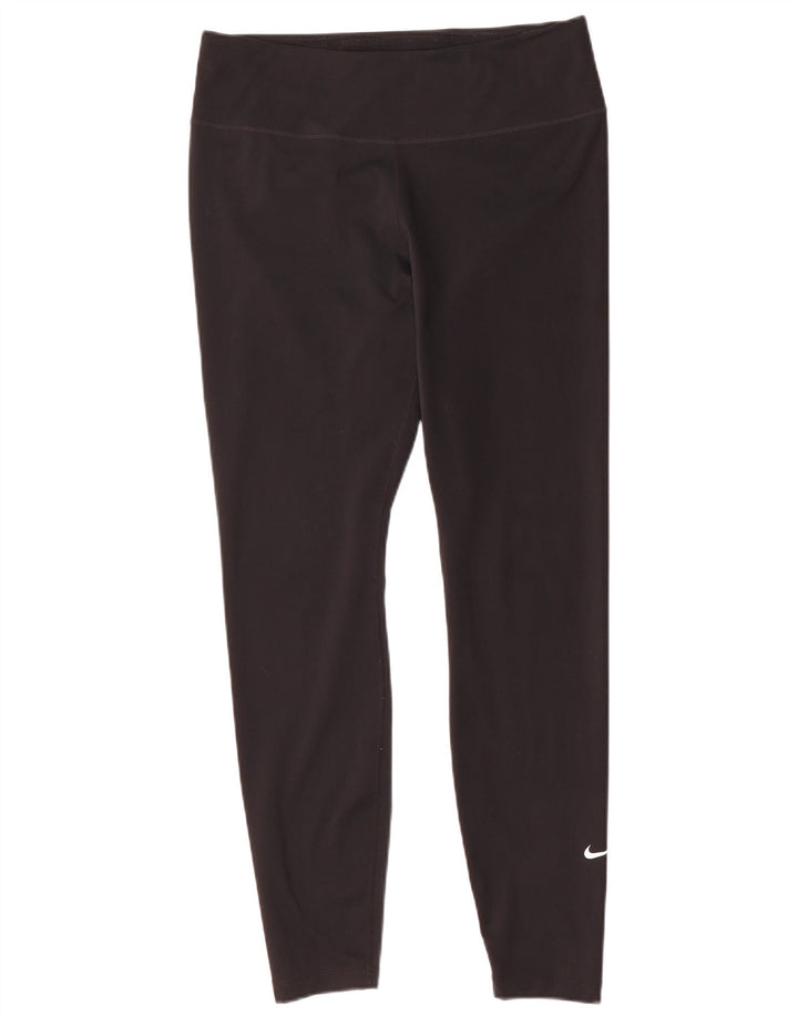 Nike Dame Dri Fit Leggings UK 16 Large Black Polyester