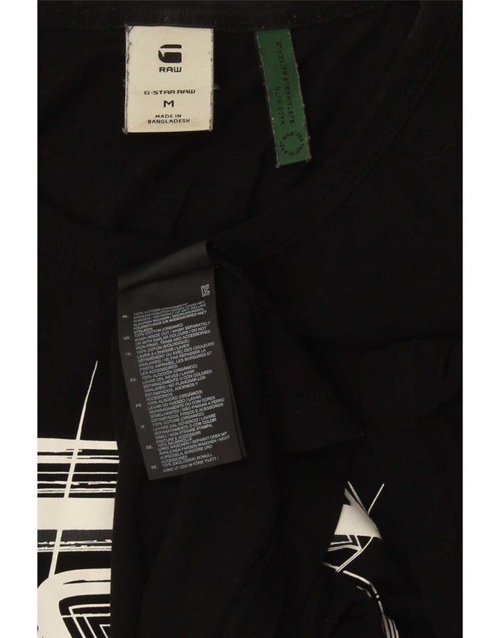 G-Star Herre Grafisk T-Shirt Top Medium Sort Bomuld