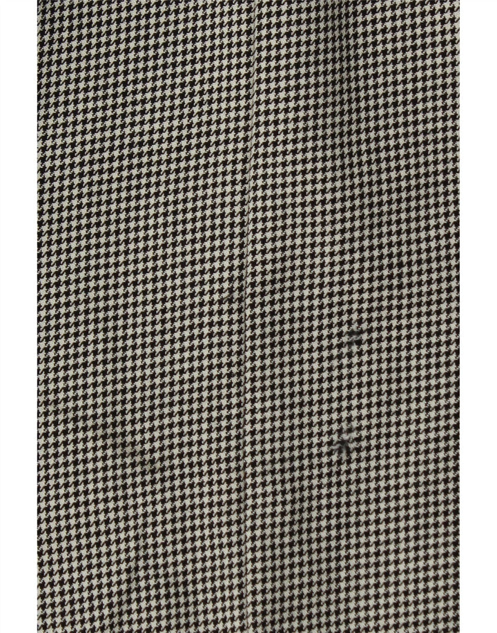 VINTAGE blazerjakke til mænd med 2 knapper UK 42 XL Sort Houndstooth New Wool