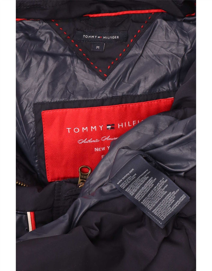 Tommy Hilfiger Dame Hætte Polstret Jakke UK 12 Medium Navy Blue Polyester