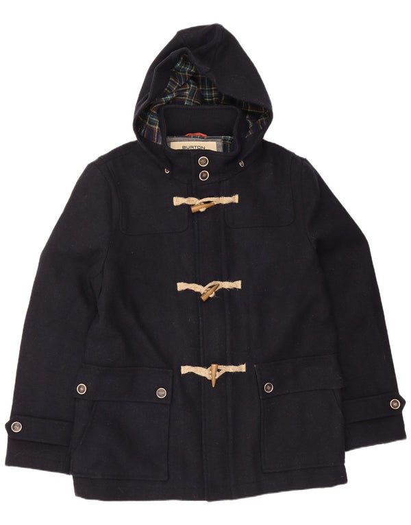 BURTON Herre Hooded Duffel Jacket UK 40 Large Navy Blue Wool