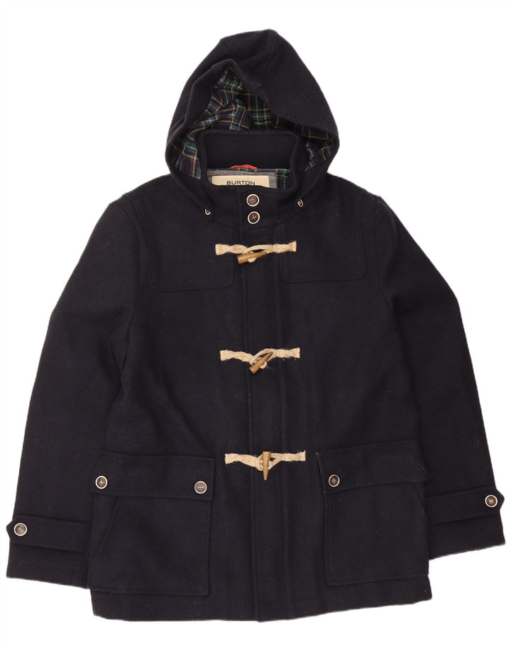 BURTON Herre Hooded Duffel Jacket UK 40 Large Navy Blue Wool