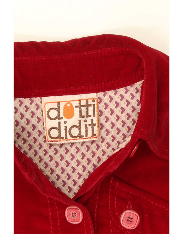 Dotti Didit Womens Velvet Shirt UK 8 Small Red