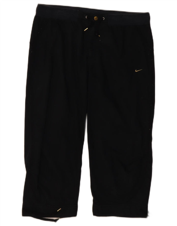 NIKE Capri Bukser til kvinder UK 12 Medium W32 L20 Sort Bomuld